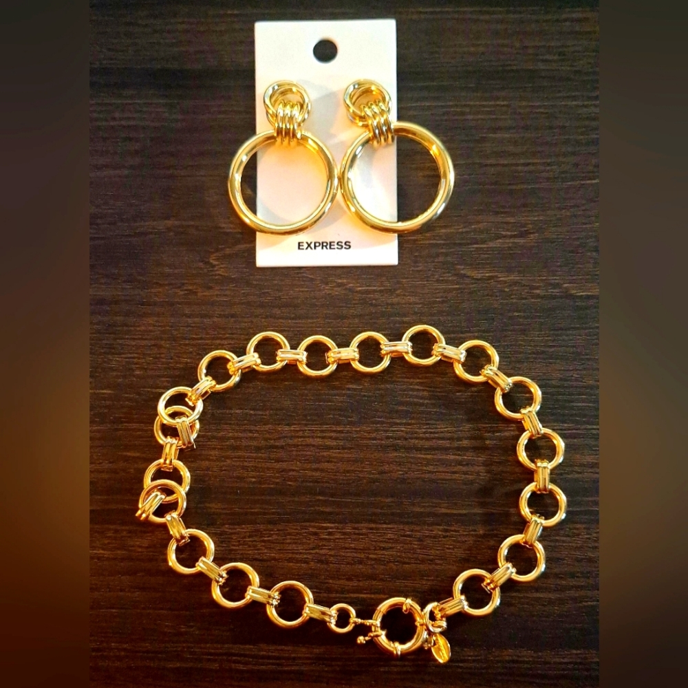 Stacked Major Hoop Earrings & POPPY ANKLET